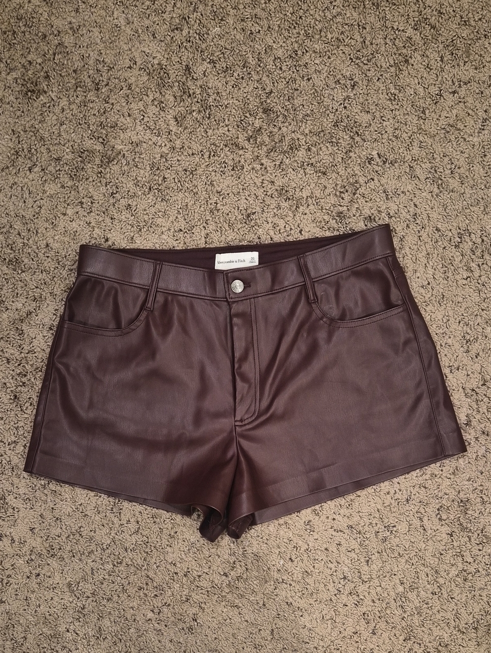 Abercrombie & Fitch Micro Leathet Shorts, NWOT, Size 31